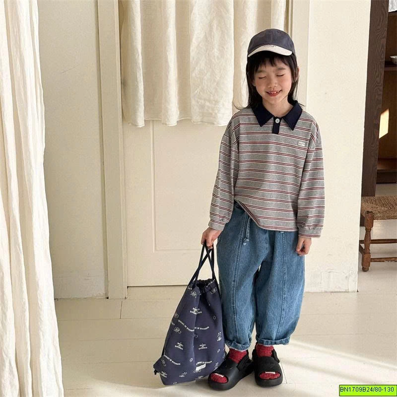 ÁO POLO KẺ SỌC CỔ BẺ ADBABY