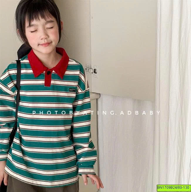 ÁO POLO KẺ SỌC CỔ BẺ ADBABY