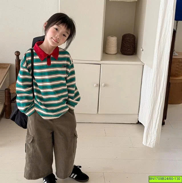 ÁO POLO KẺ SỌC CỔ BẺ ADBABY