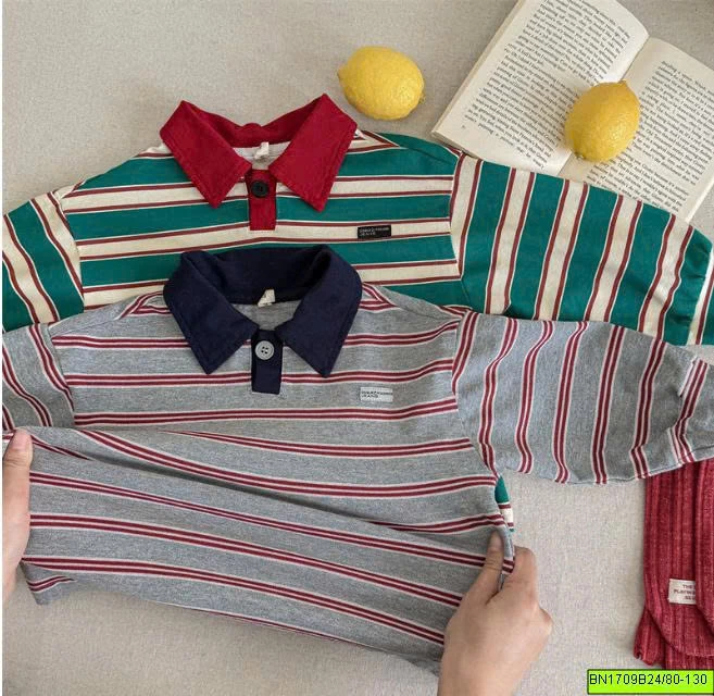 ÁO POLO KẺ SỌC CỔ BẺ ADBABY