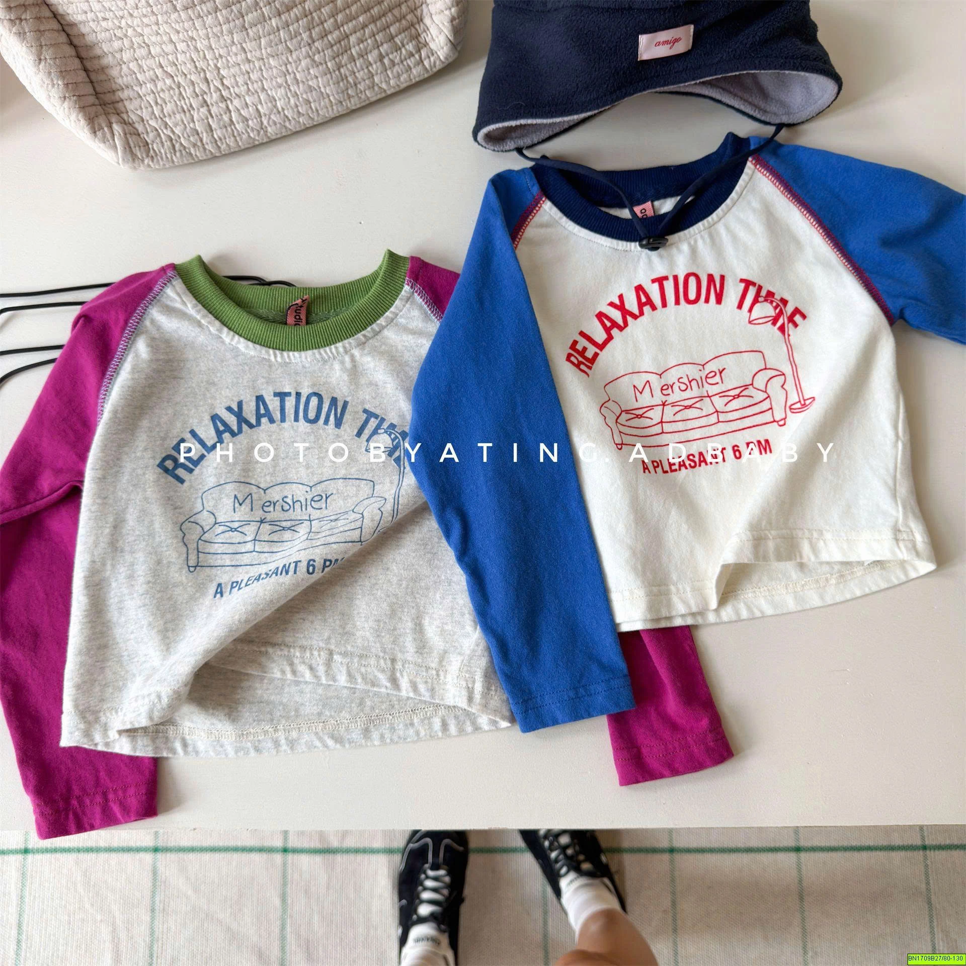 ÁO THUN DÀI TAY PHỐI MÀU BÉ ADBABY