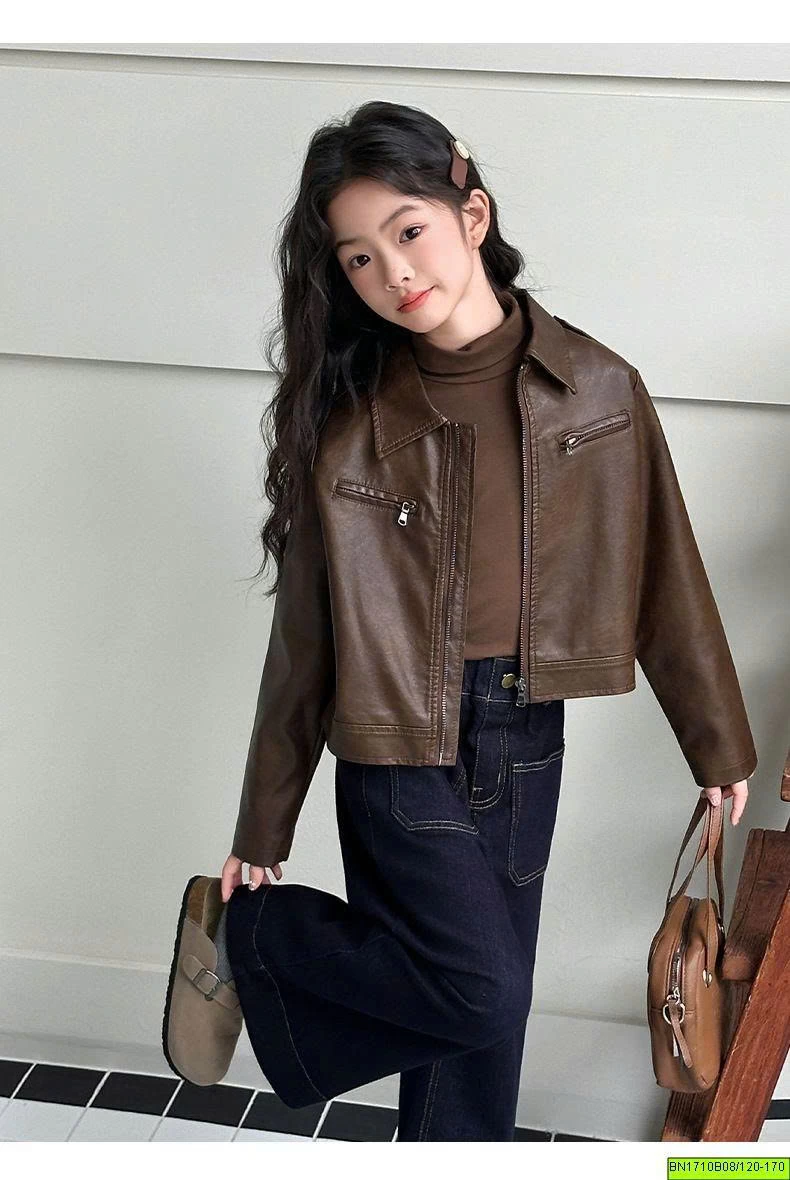 ÁO KHOÁC DA CỰC CHẤT CHO BÉ