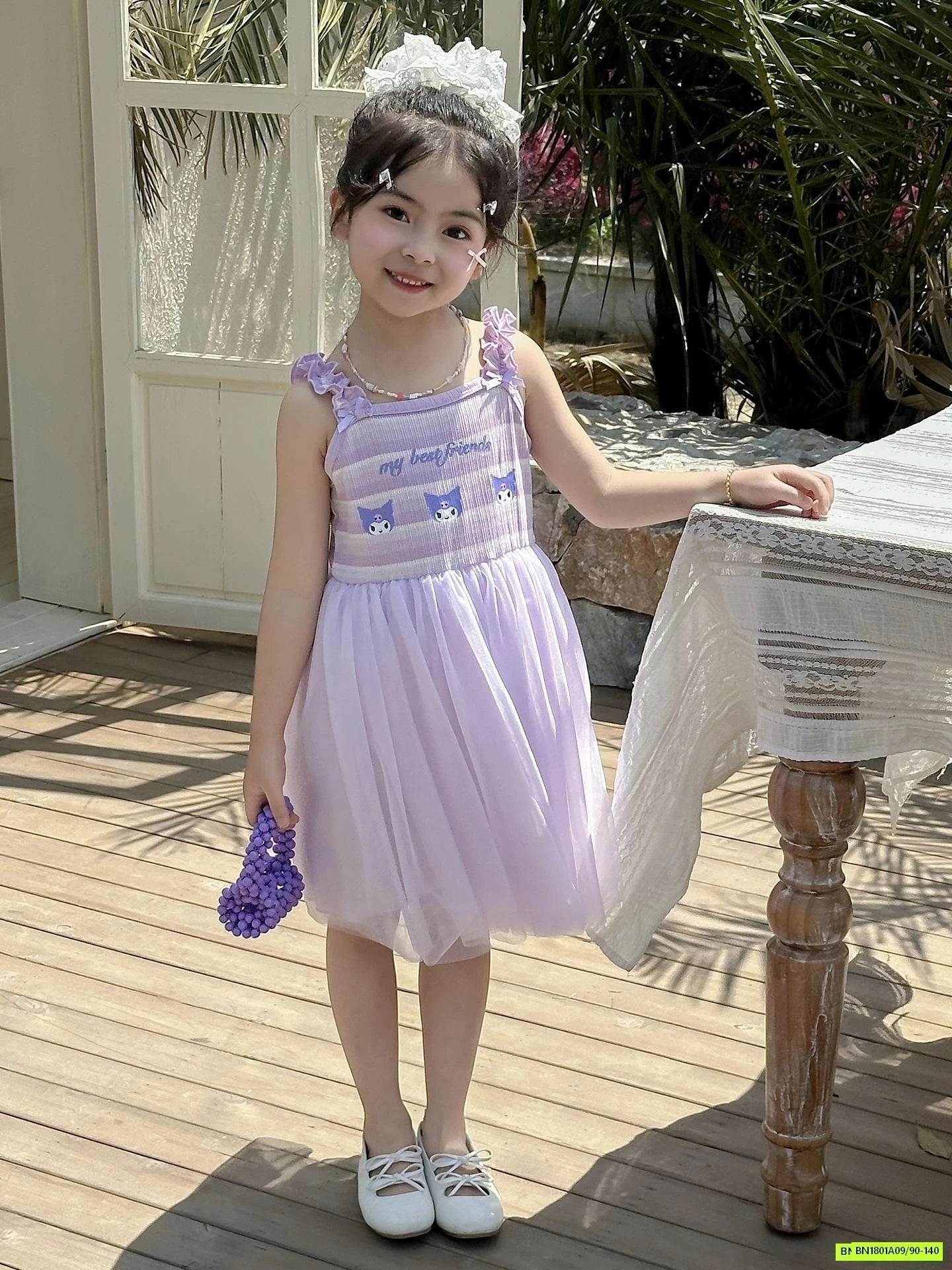 ĐẦM THUN 2 DÂY PHỐI CHÂN VOAN SANRITO