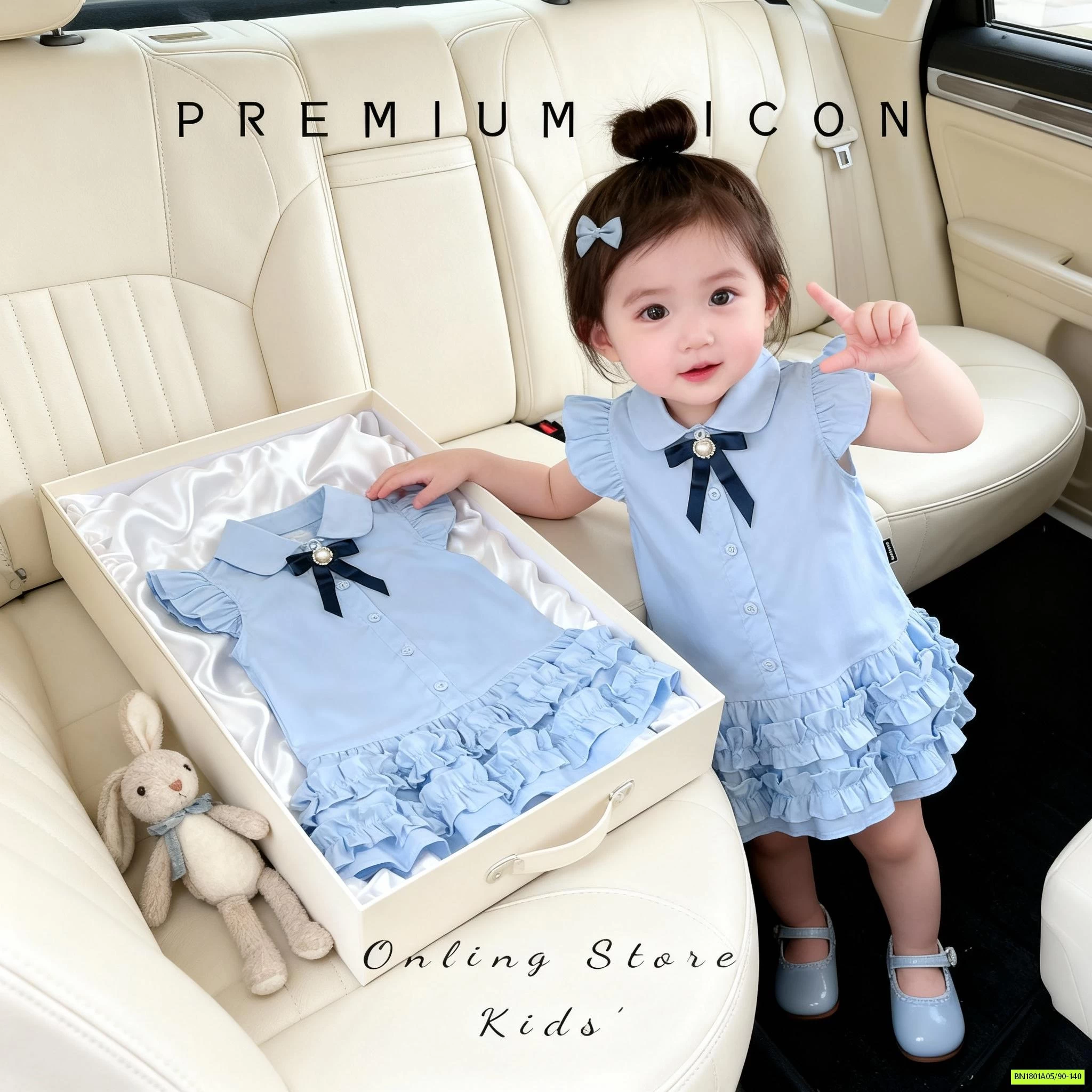 ĐẦM SƠ MI XANH CÁNH TIÊN PREMIUM