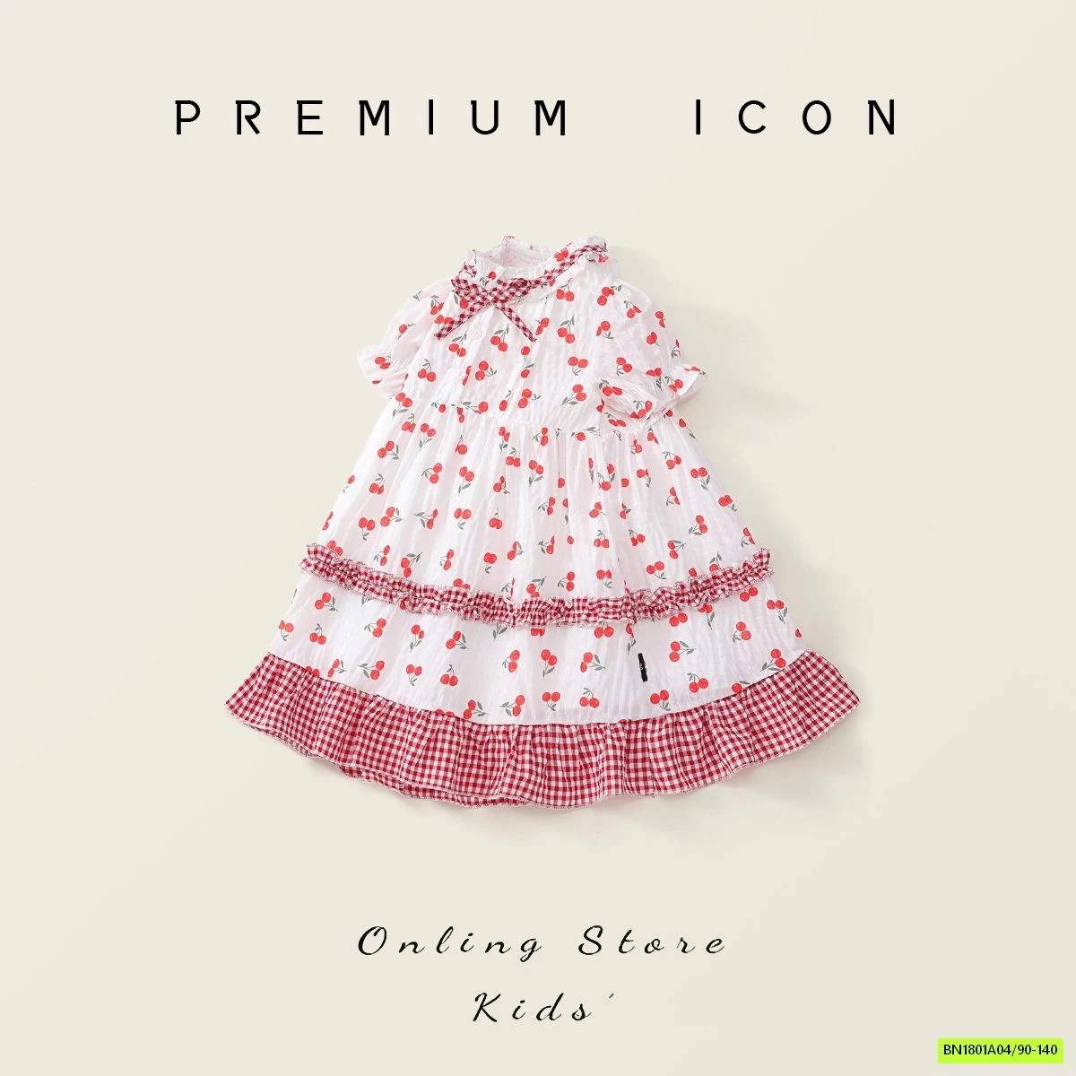 ĐẦM HOA NHÍ CHERRY TAY BỒNG PREMIUM