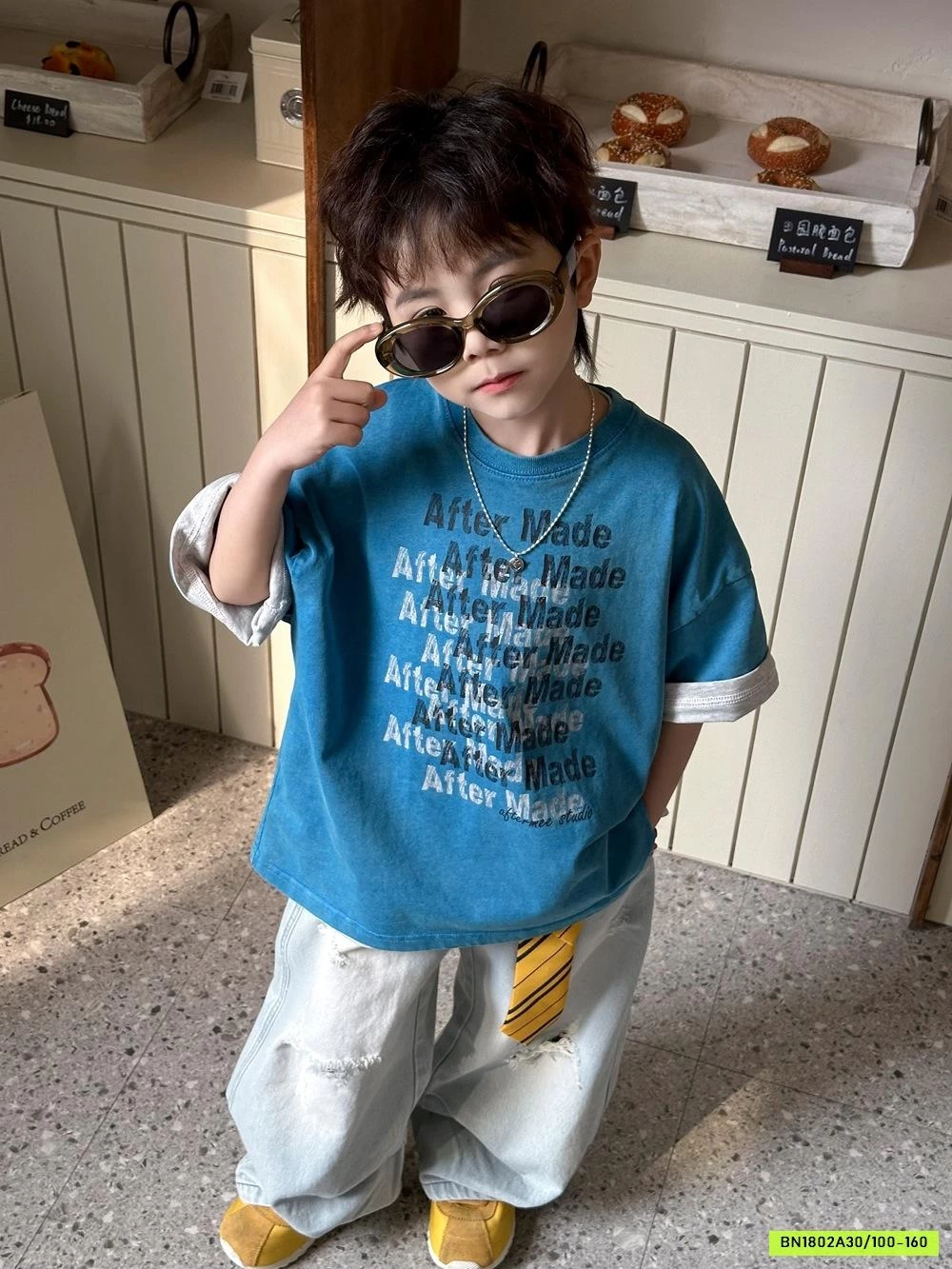 ÁO XANH COBAN IN CHỮ AFTE