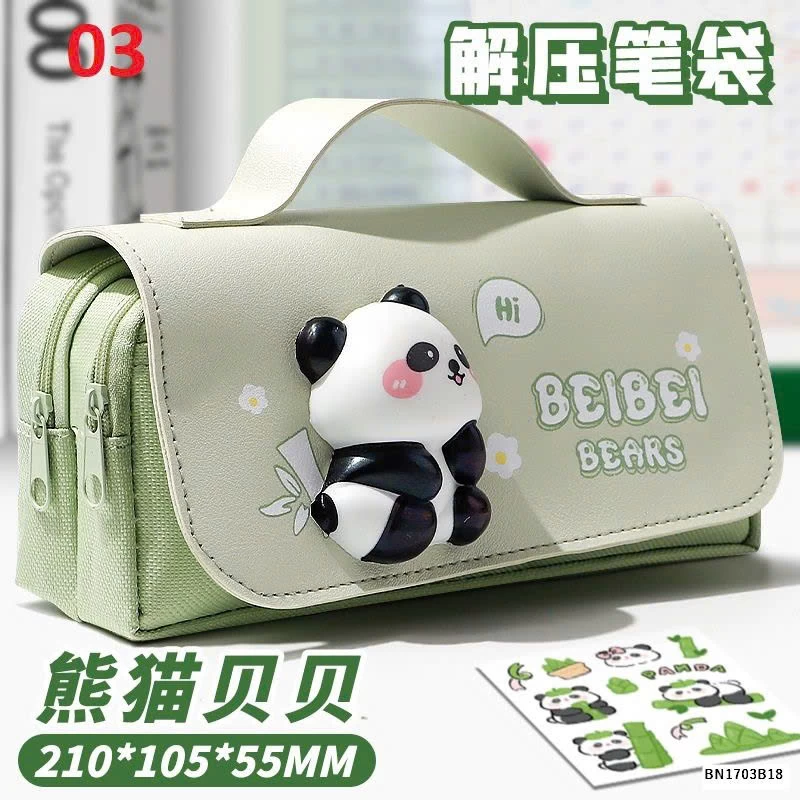 HỘP ĐỰNG BÚT CHO BÉ GẮN THÚ NHÚN