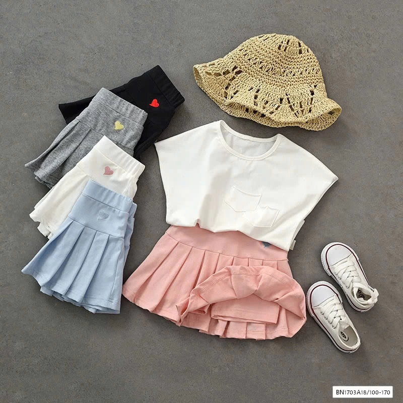 QUẦN VÁY COTTON XẾP LY