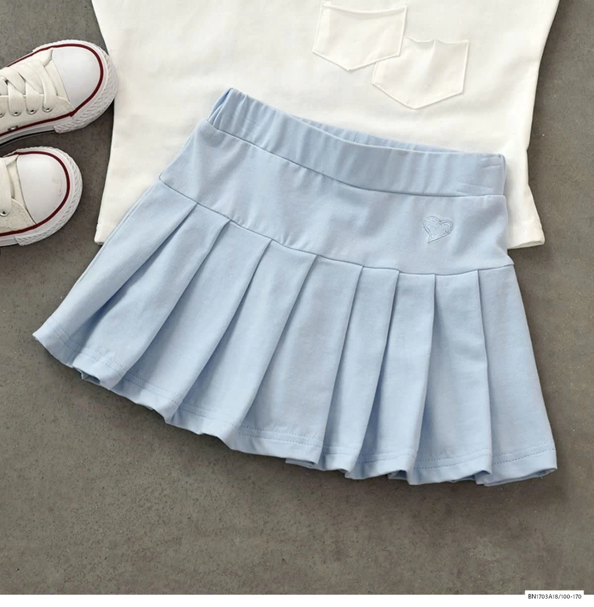 QUẦN VÁY COTTON XẾP LY