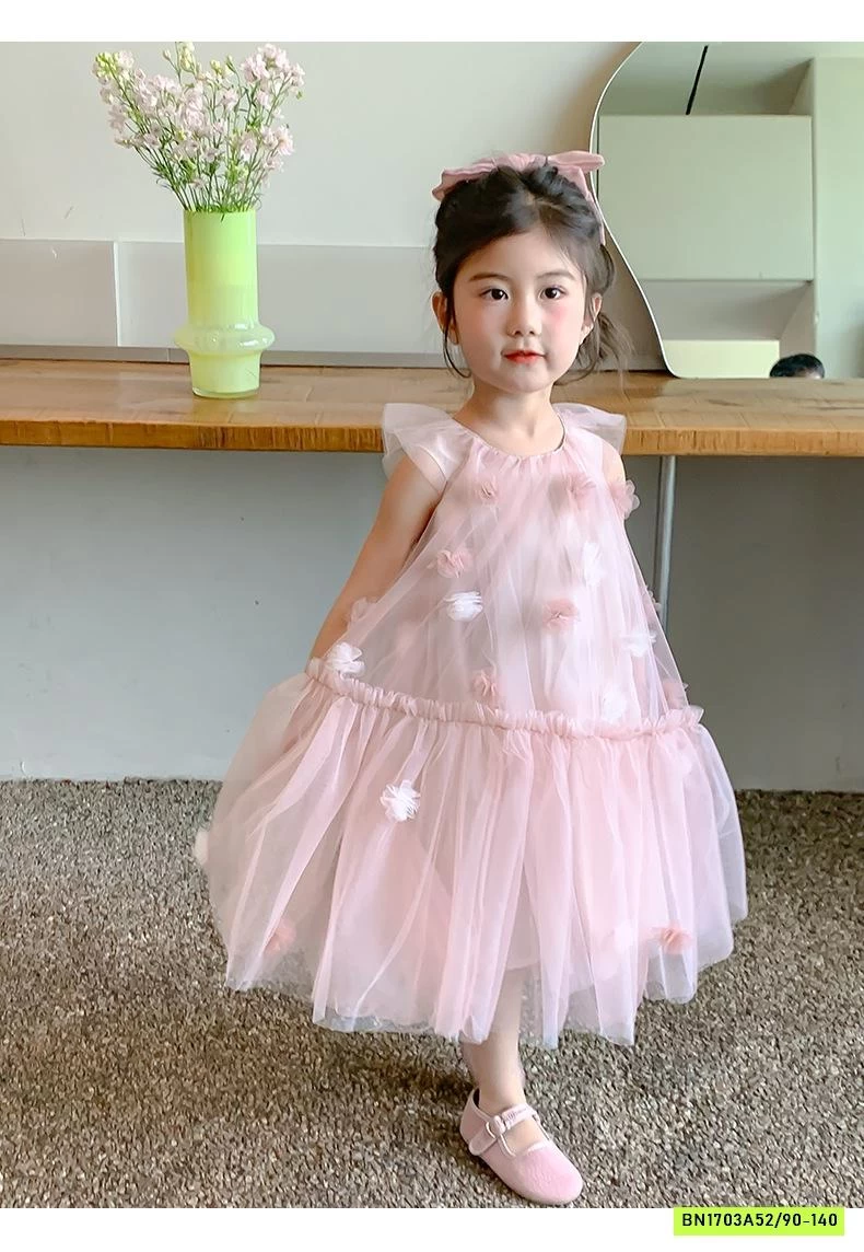 ĐẦM VOAN HOA HỒNG