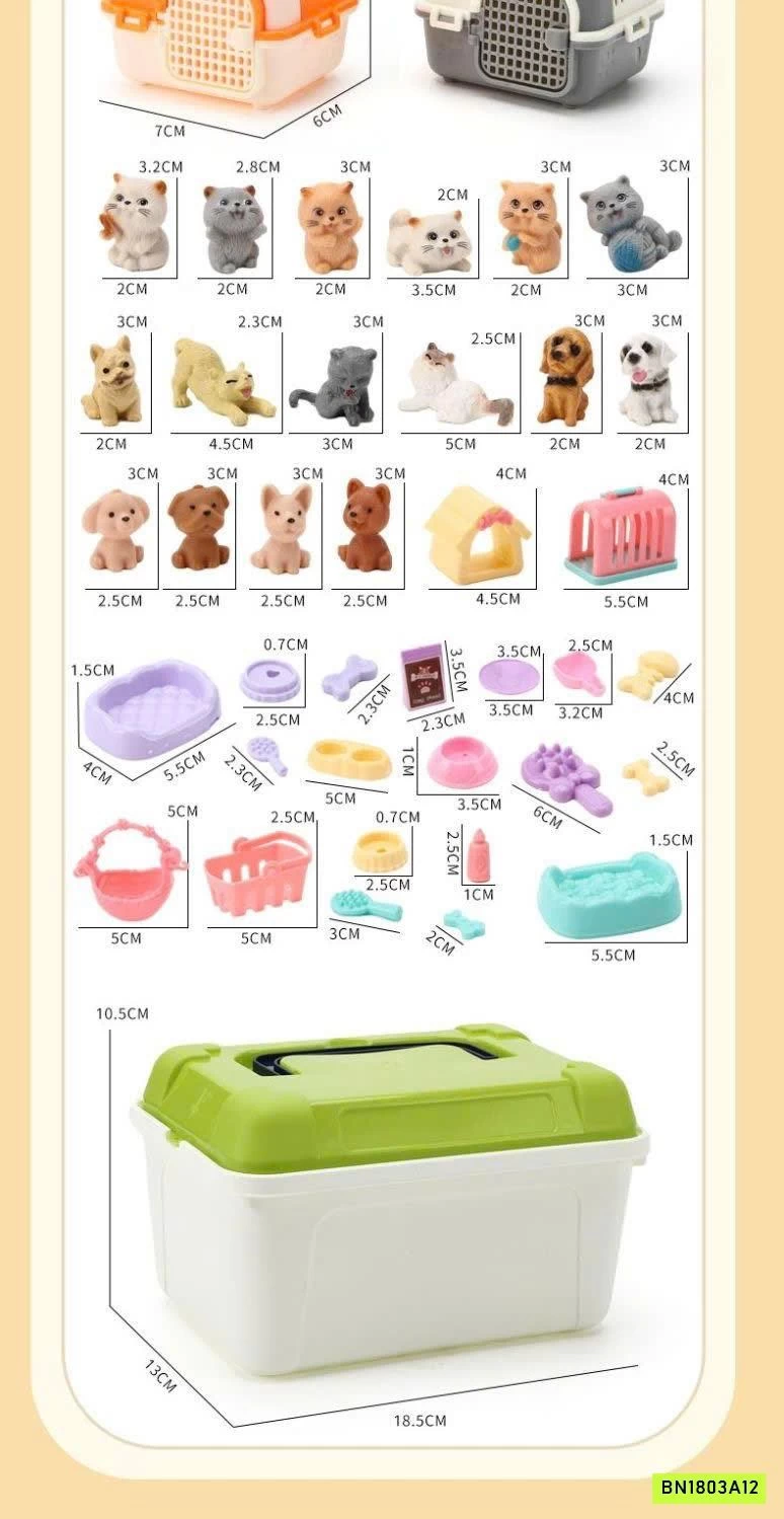 BỘ ĐỒ CHƠI THÚ CƯNG MINI 39 CHI TIẾT