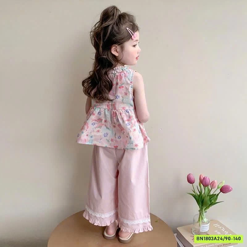 SET ÁO HOA MIX QUẦN SUÔNG BÉ GÁI