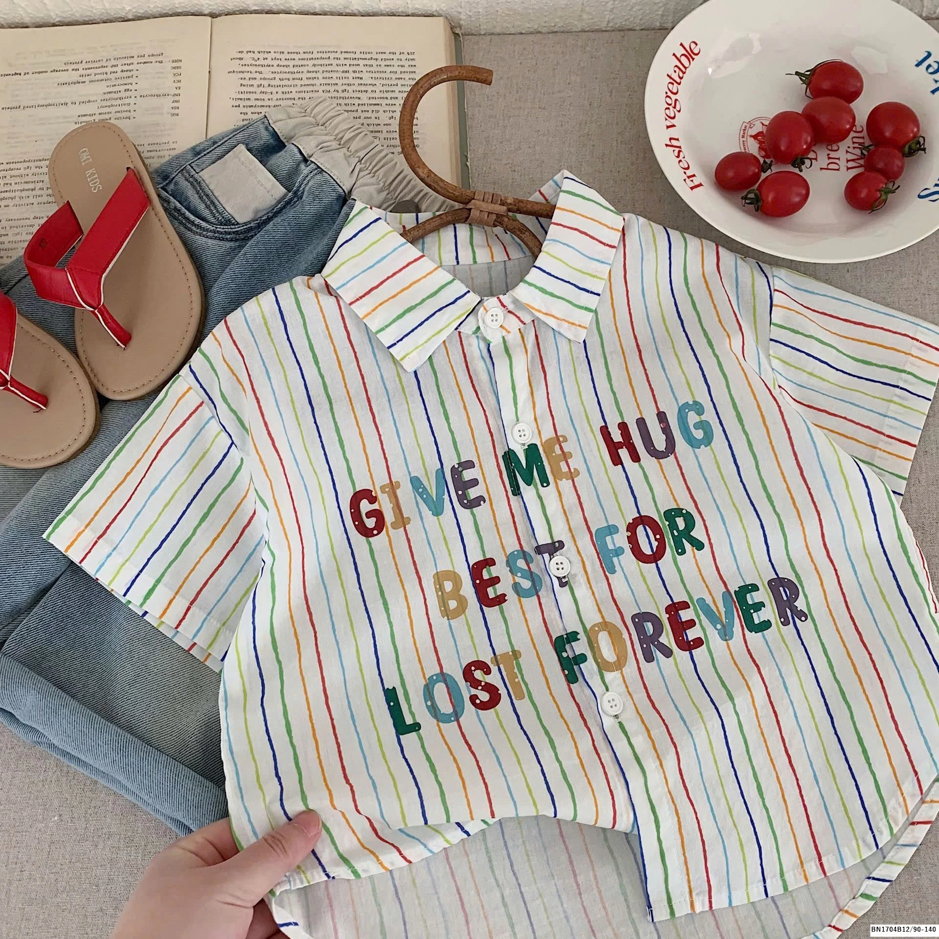 SƠ MI SỌC SẮC MÀU IN CHỮ