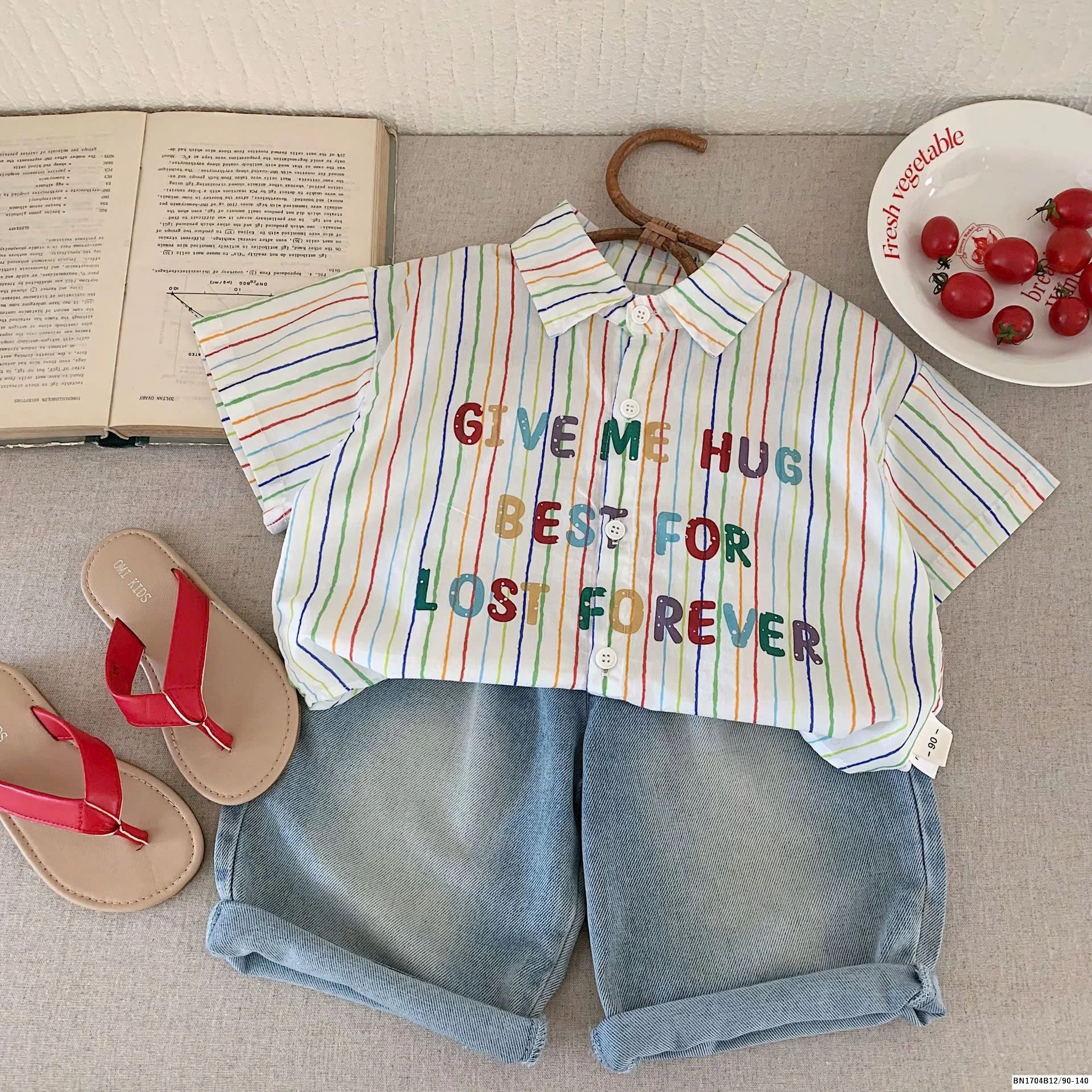 SƠ MI SỌC SẮC MÀU IN CHỮ