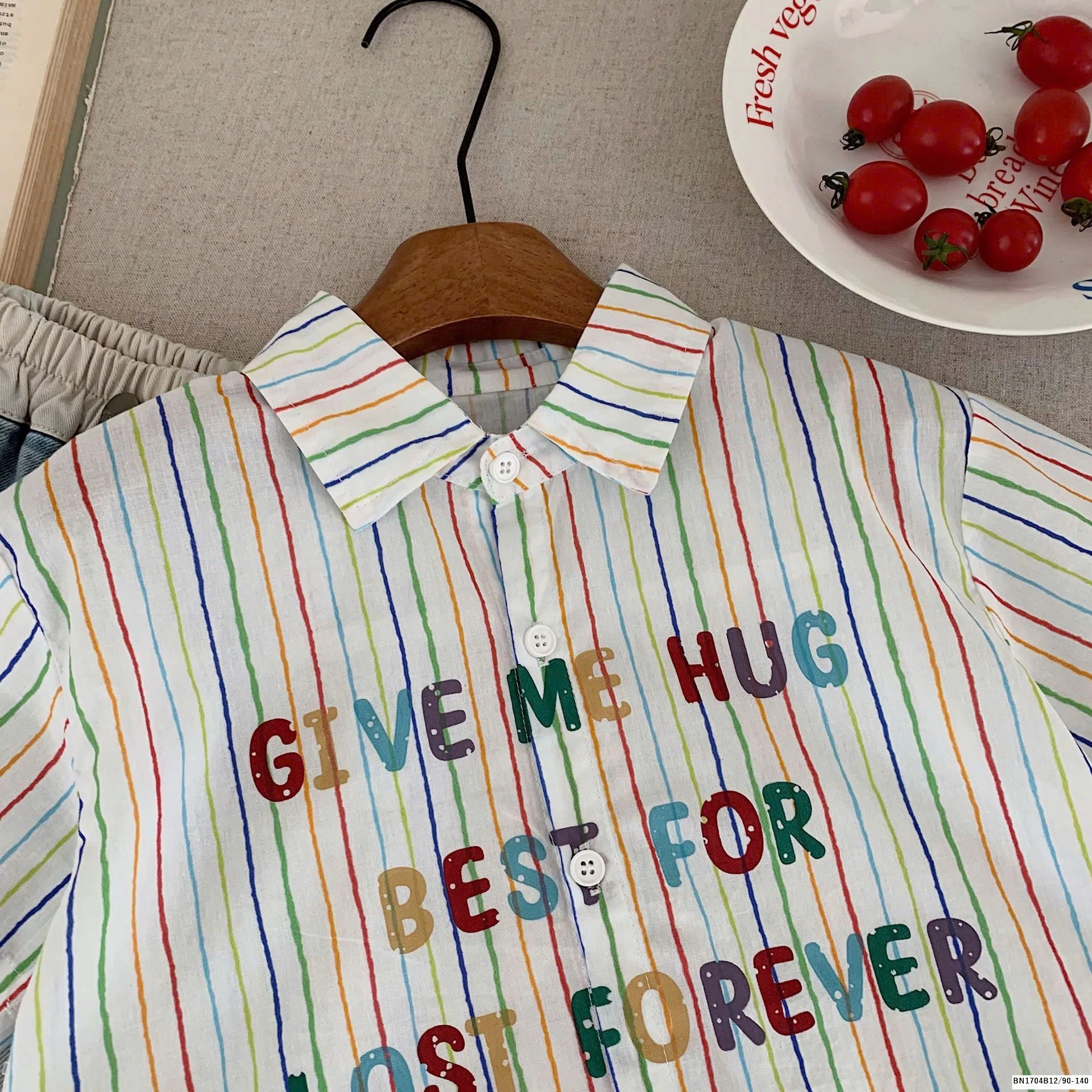 SƠ MI SỌC SẮC MÀU IN CHỮ