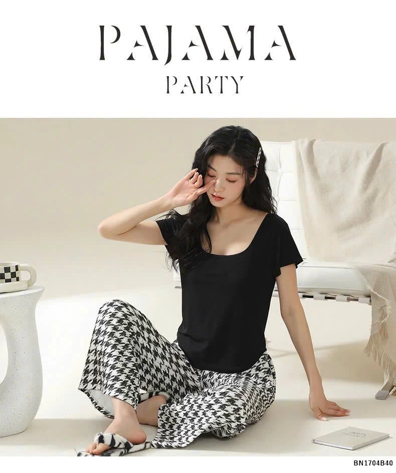 BỘ MẶC NHÀ QUẦN HỌA TIẾT