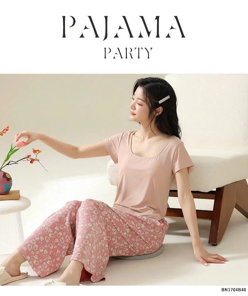 BỘ MẶC NHÀ QUẦN HỌA TIẾT