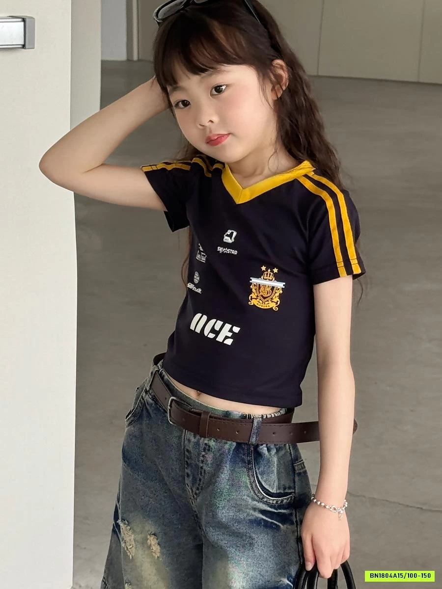 ÁO THỂ THAO CROPTOP MIX SHORT JEANS YUKIDS