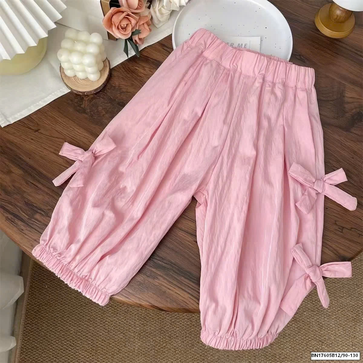 QUẦN CẠP CHUN PHỐI NƠ HAI BÊN BÉ GÁI