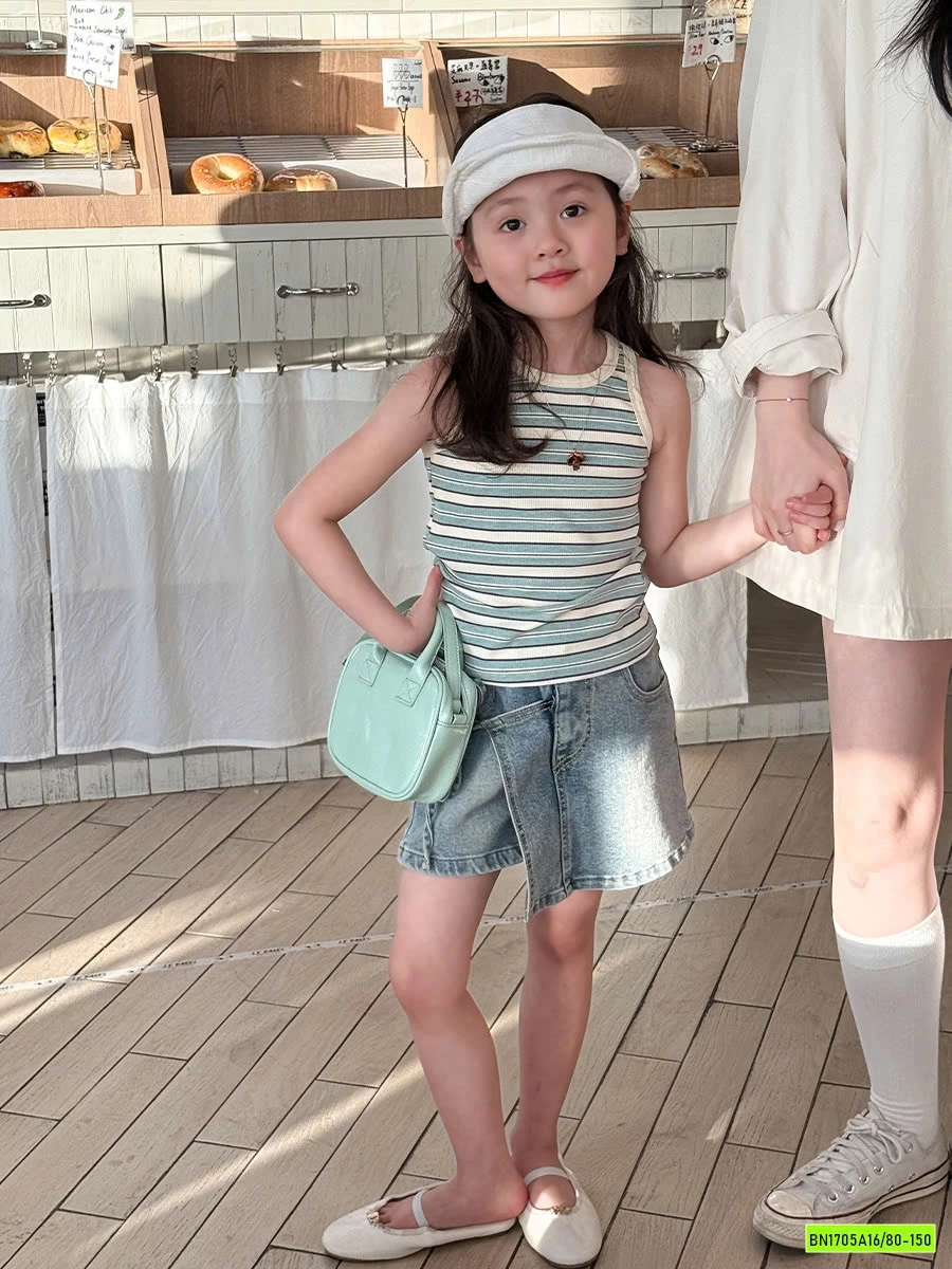 ÁO 3 LỖ MIX QUẦN JEANS GIẢ VÁY