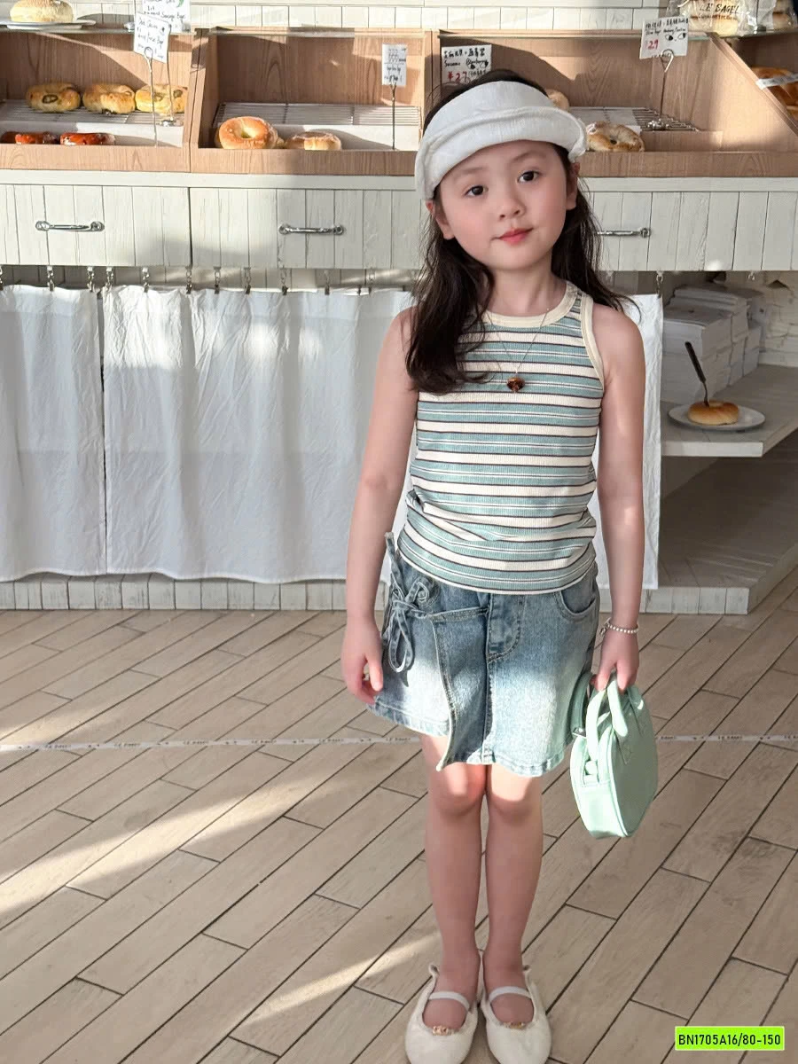 ÁO 3 LỖ MIX QUẦN JEANS GIẢ VÁY