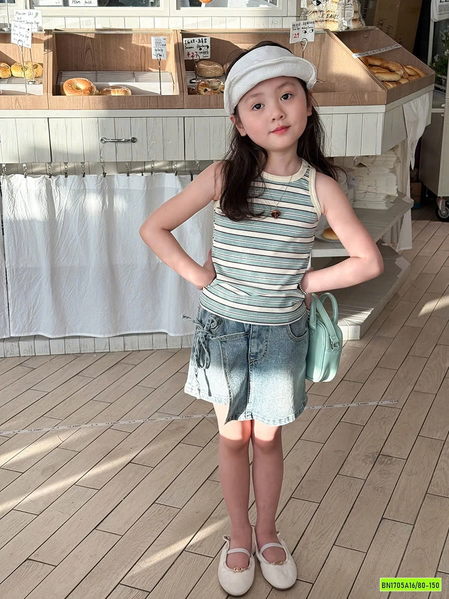 ÁO 3 LỖ MIX QUẦN JEANS GIẢ VÁY