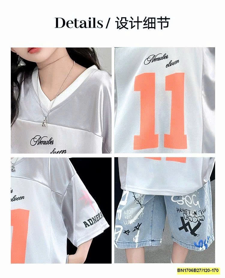 SÉT ÁO THUN BẠC SỐ 11 MIX QUẦN JEAN IN HÌNH