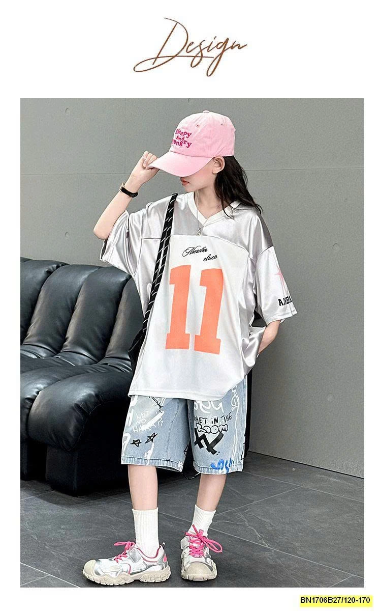 SÉT ÁO THUN BẠC SỐ 11 MIX QUẦN JEAN IN HÌNH