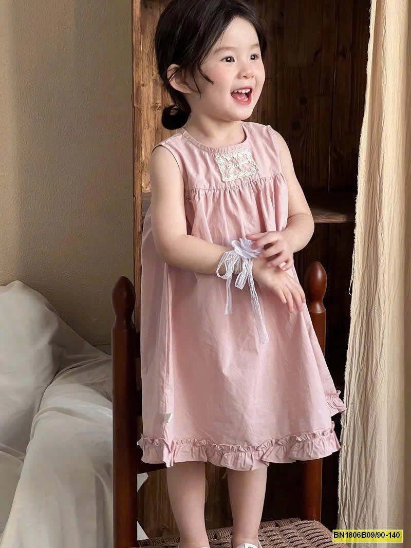 Váy xinh chữ A tone hồng cho bé