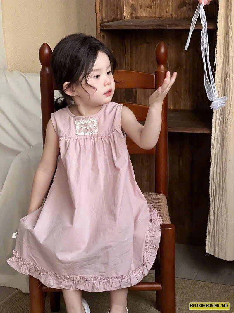 Váy xinh chữ A tone hồng cho bé