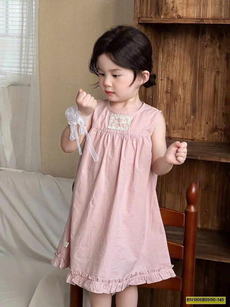 Váy xinh chữ A tone hồng cho bé