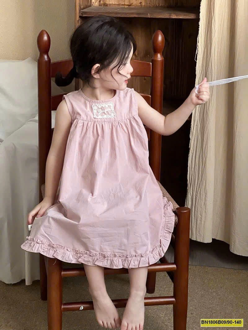 Váy xinh chữ A tone hồng cho bé