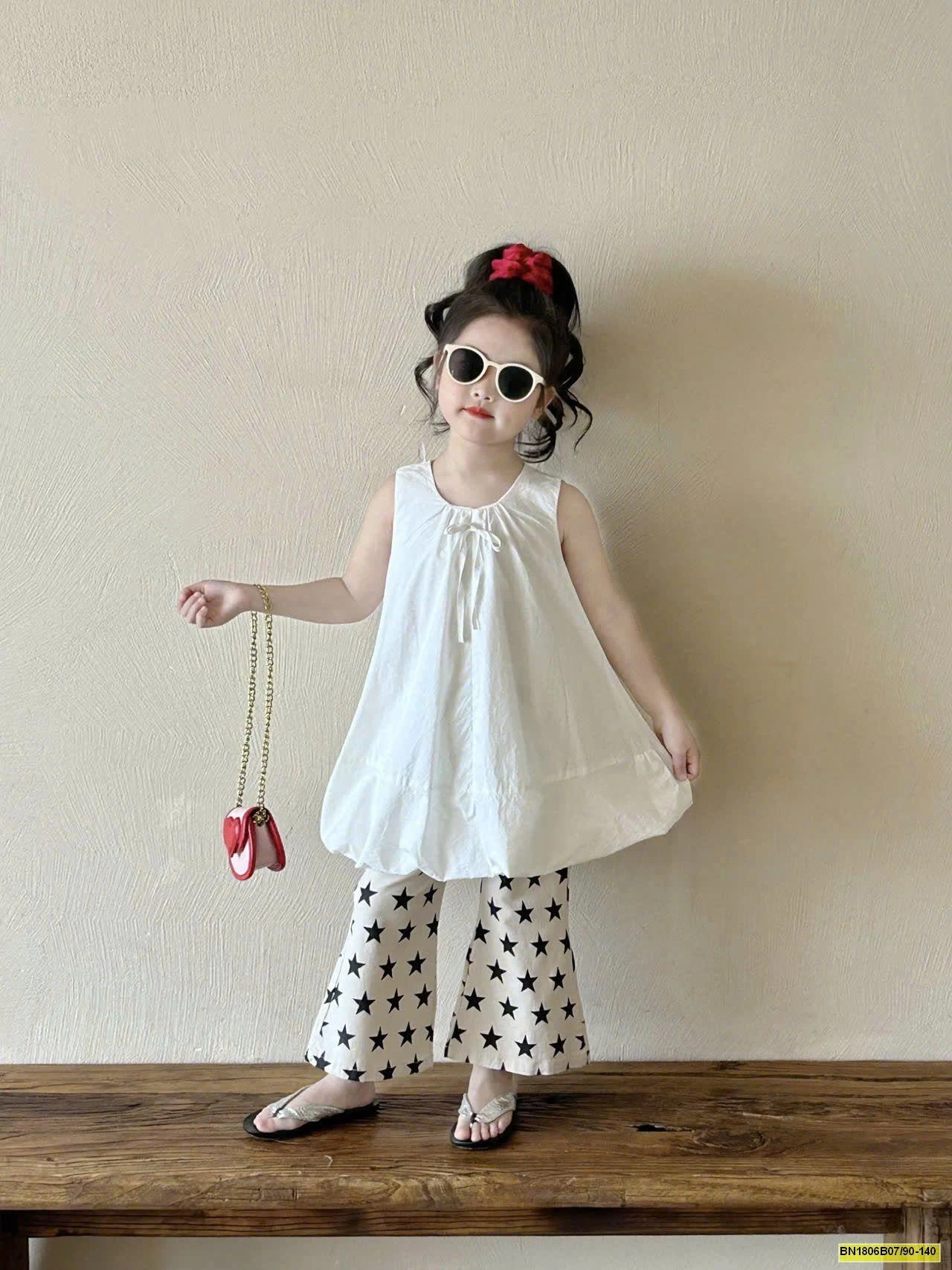 SET ÁO SÁT NÁCH MIX QUẦN ỐNG LOE BÉ GÁI