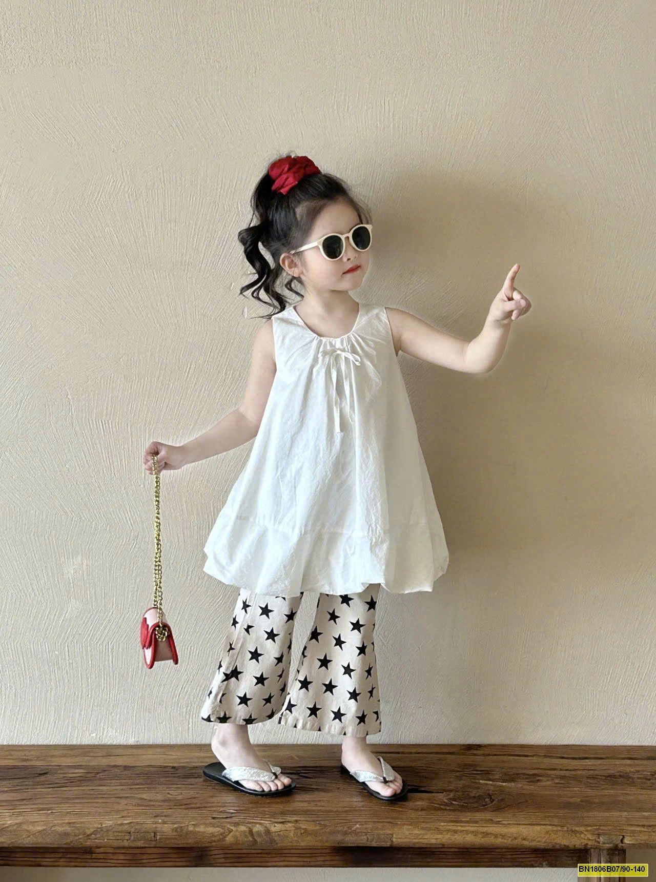 SET ÁO SÁT NÁCH MIX QUẦN ỐNG LOE BÉ GÁI