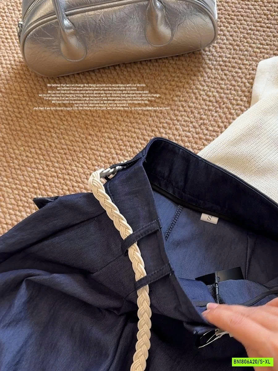 SHORT LỬNG DENIM KÈM ĐAI