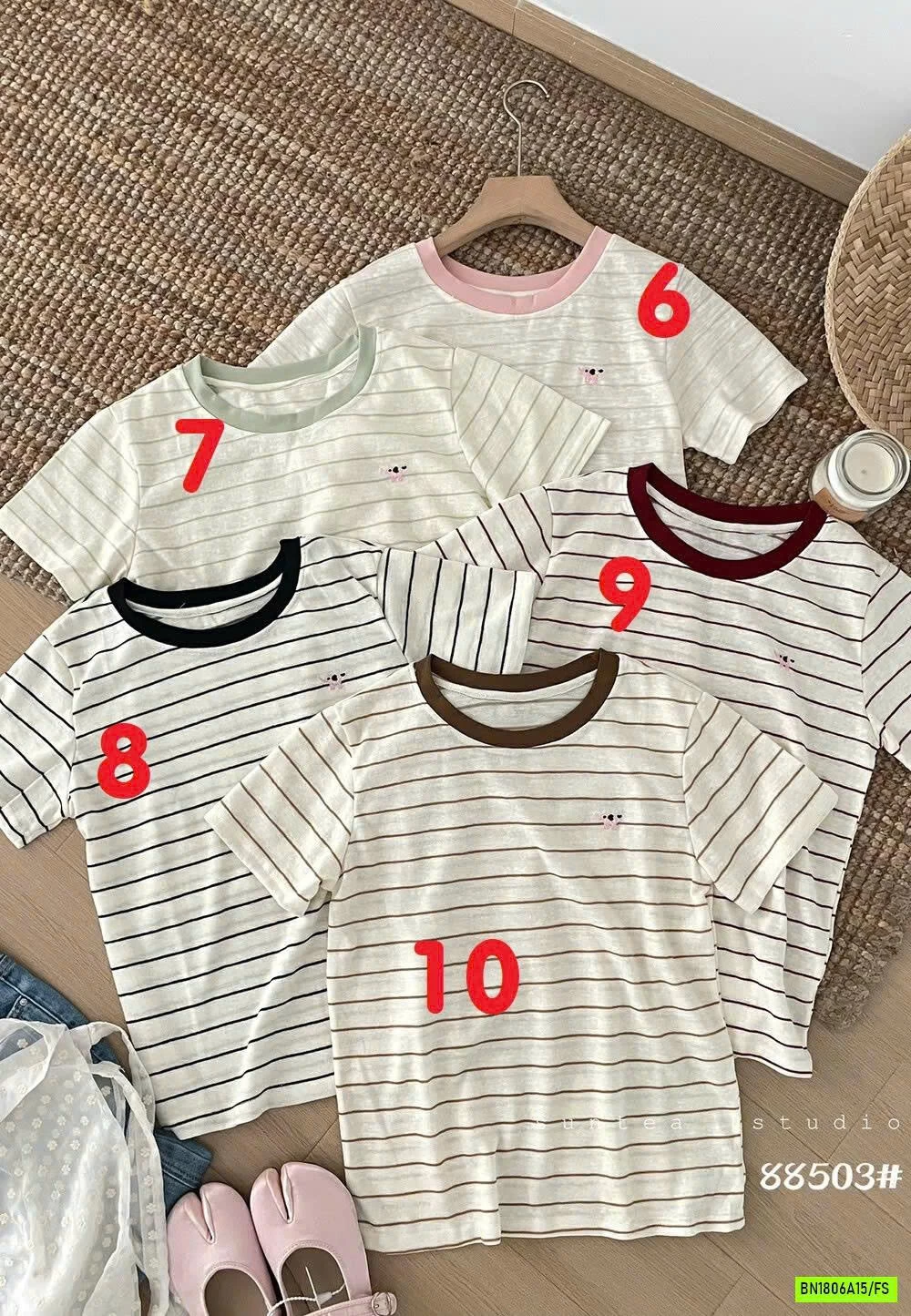 ÁO THUN XƯỚC KẺ NGANG SUNTEA