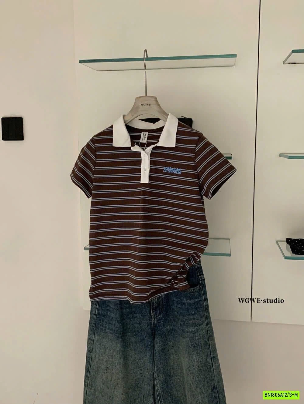 POLO KẺ NGANG PHỐI MÀU CỔ WGWE