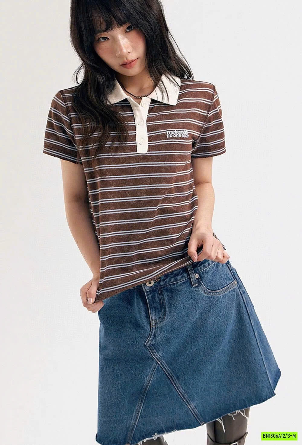 POLO KẺ NGANG PHỐI MÀU CỔ WGWE