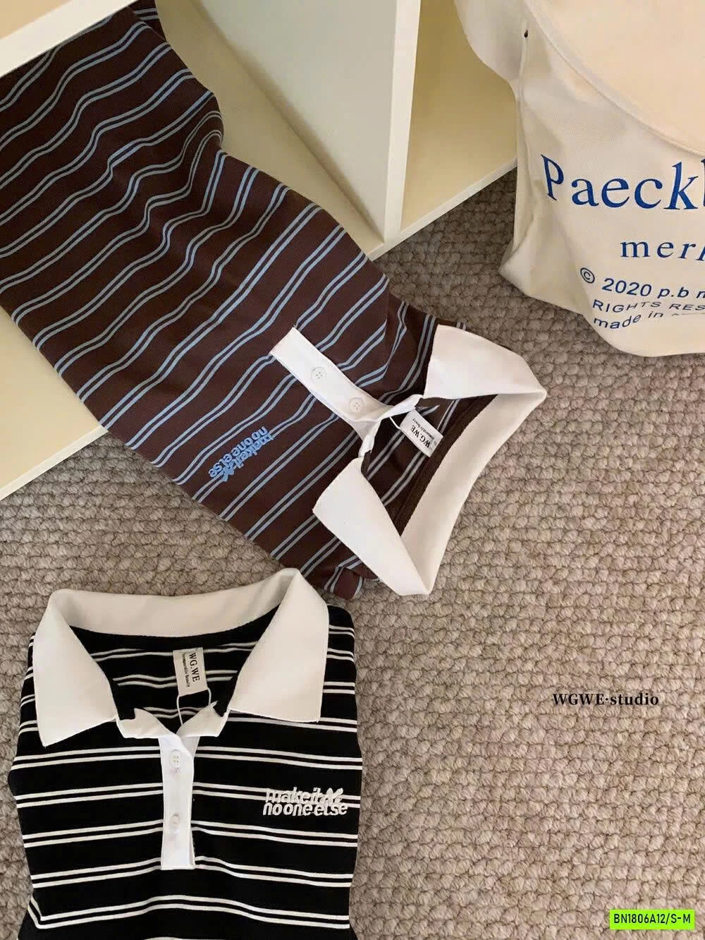 POLO KẺ NGANG PHỐI MÀU CỔ WGWE