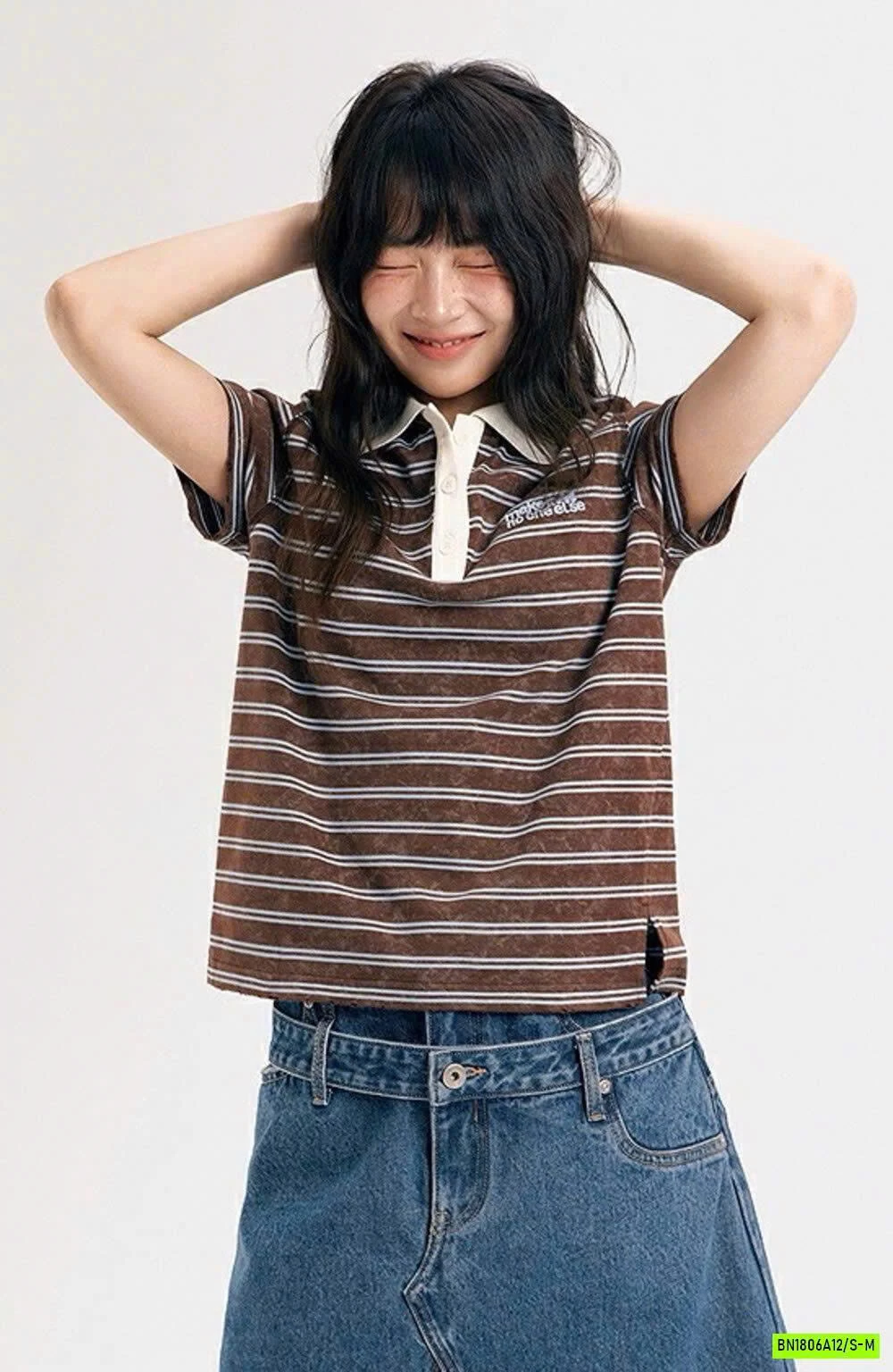 POLO KẺ NGANG PHỐI MÀU CỔ WGWE