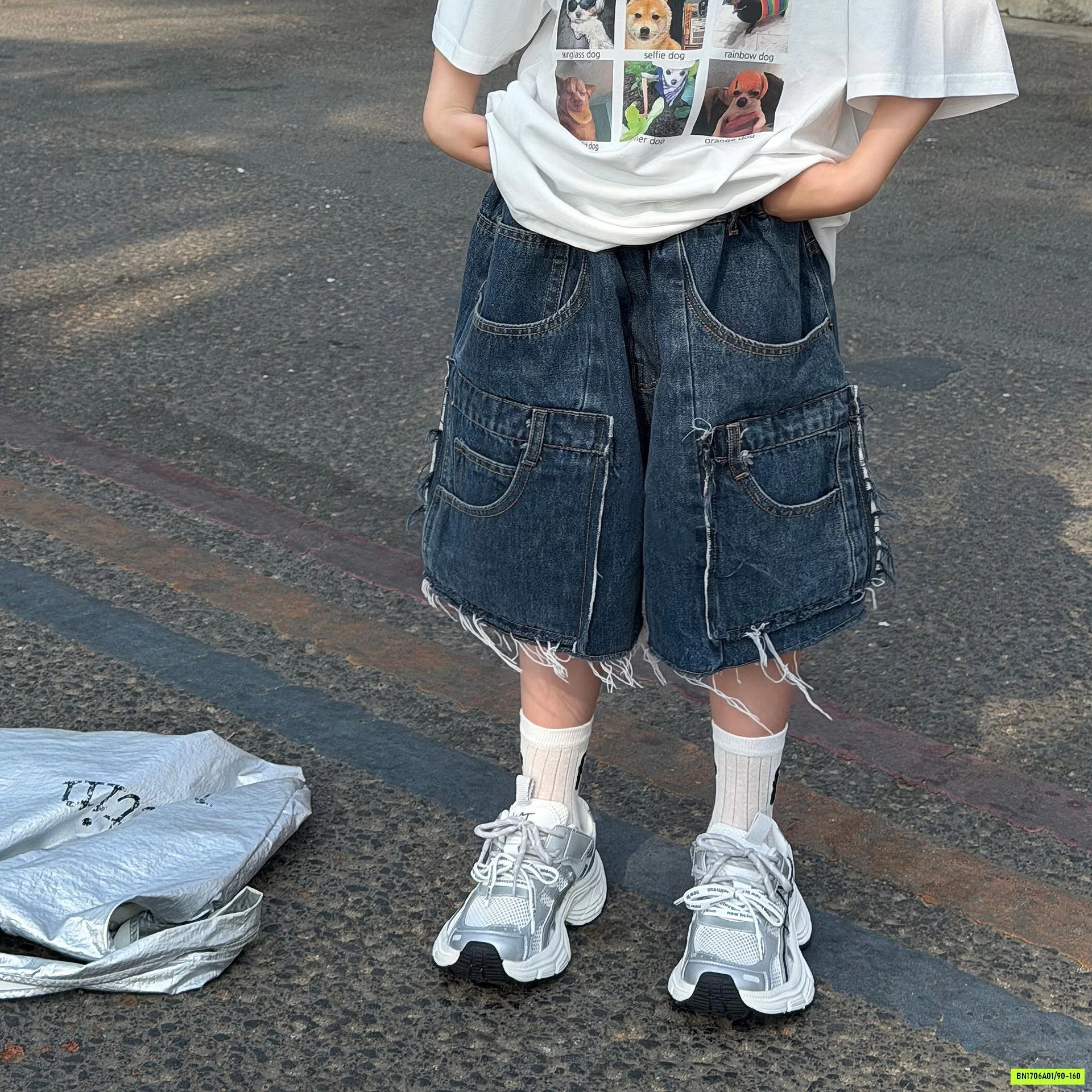 SHORT JEANS RÁCH TÚI HỘP FANSHU