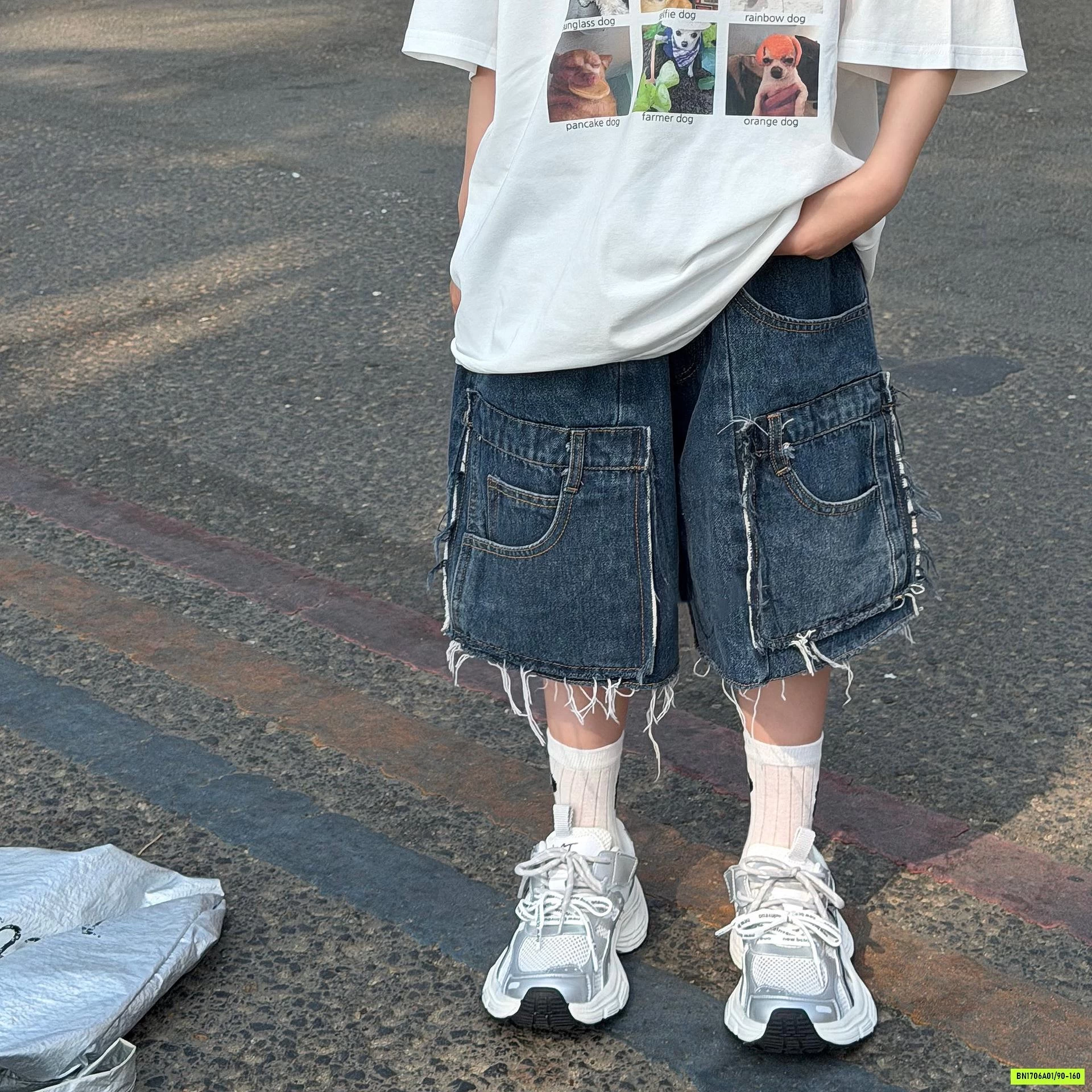 SHORT JEANS RÁCH TÚI HỘP FANSHU
