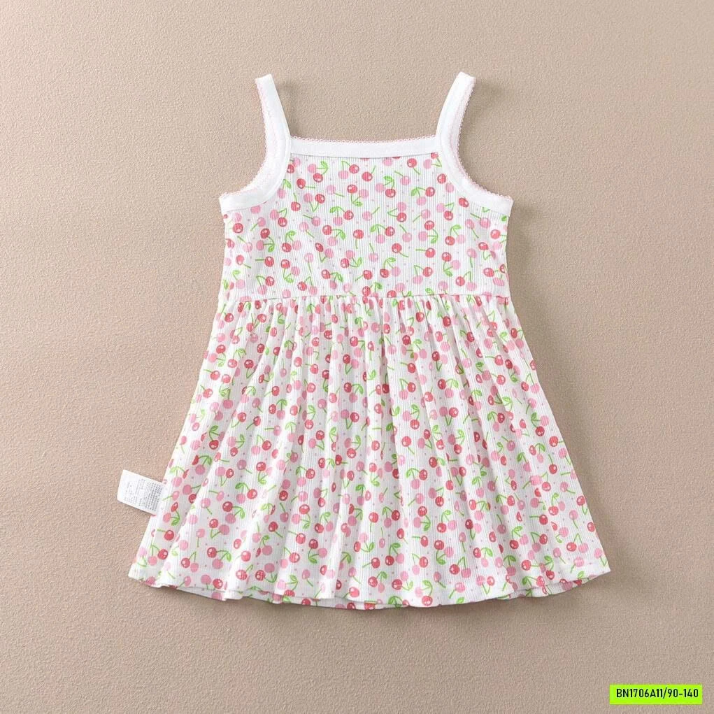 VÁY 2 DÂY COTTON THÔNG HƠI HOA NHÍ