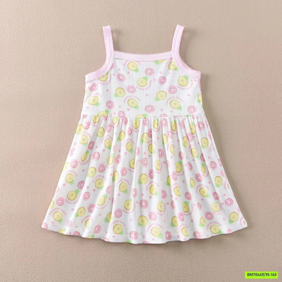 VÁY 2 DÂY COTTON THÔNG HƠI HOA NHÍ