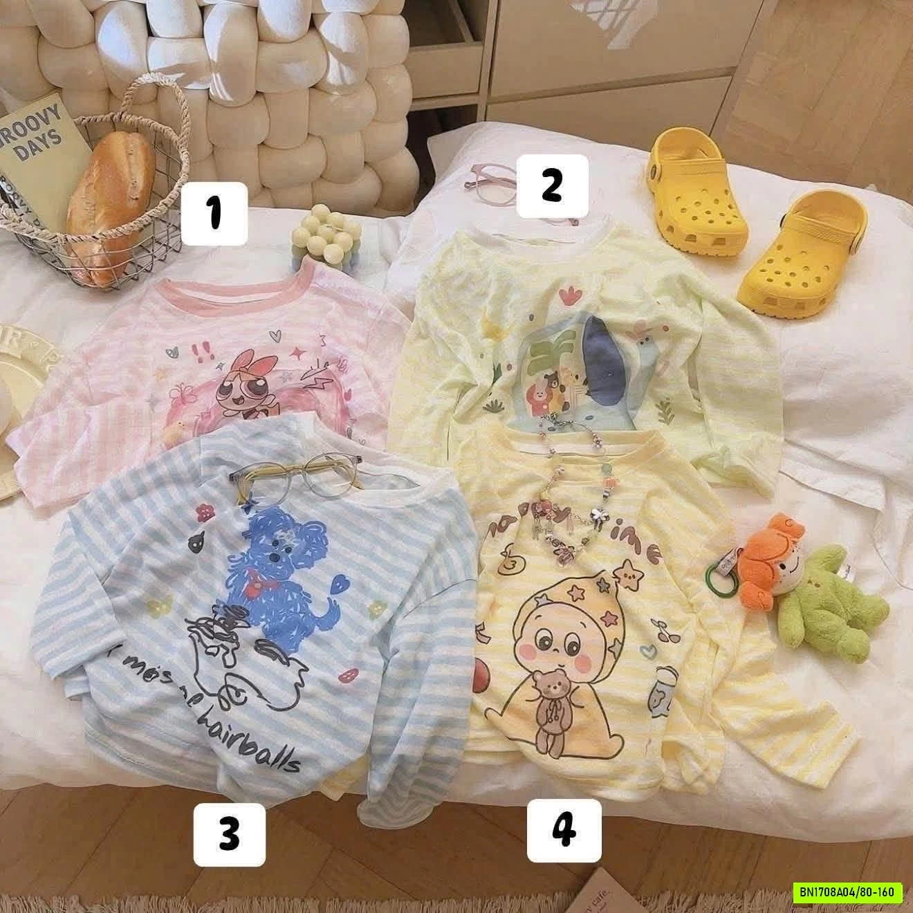 BAGGY MIX ÁO THUN GIẤY KẺ NGANG