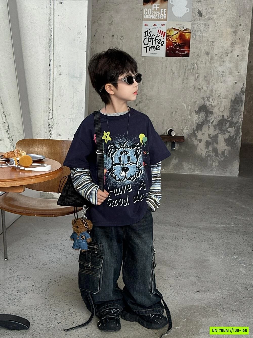 ÁO 2 LỚP TAY KẺ MIX JEANS TÚI HỘP AFTE