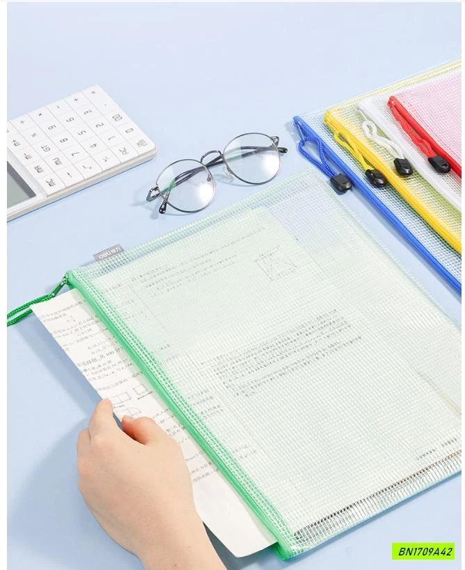 COMBO 5 TÚI LƯỚI KHÓA ZIP ĐỰNG TÀI LIỆU