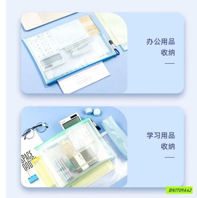 COMBO 5 TÚI LƯỚI KHÓA ZIP ĐỰNG TÀI LIỆU