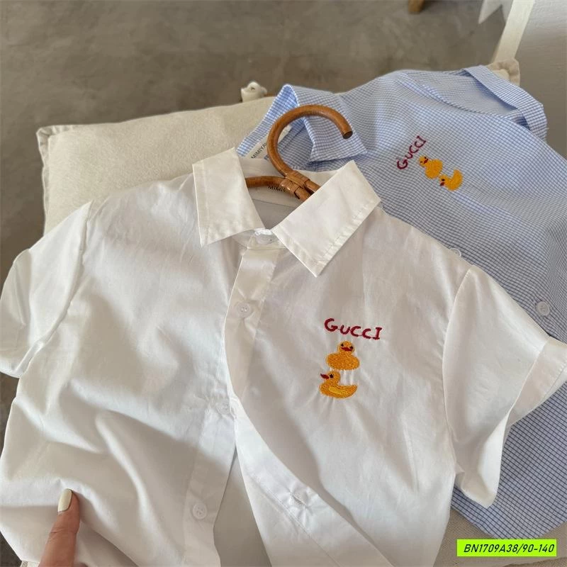 SƠ MI NGẮN TAY THÊU VỊT MMY