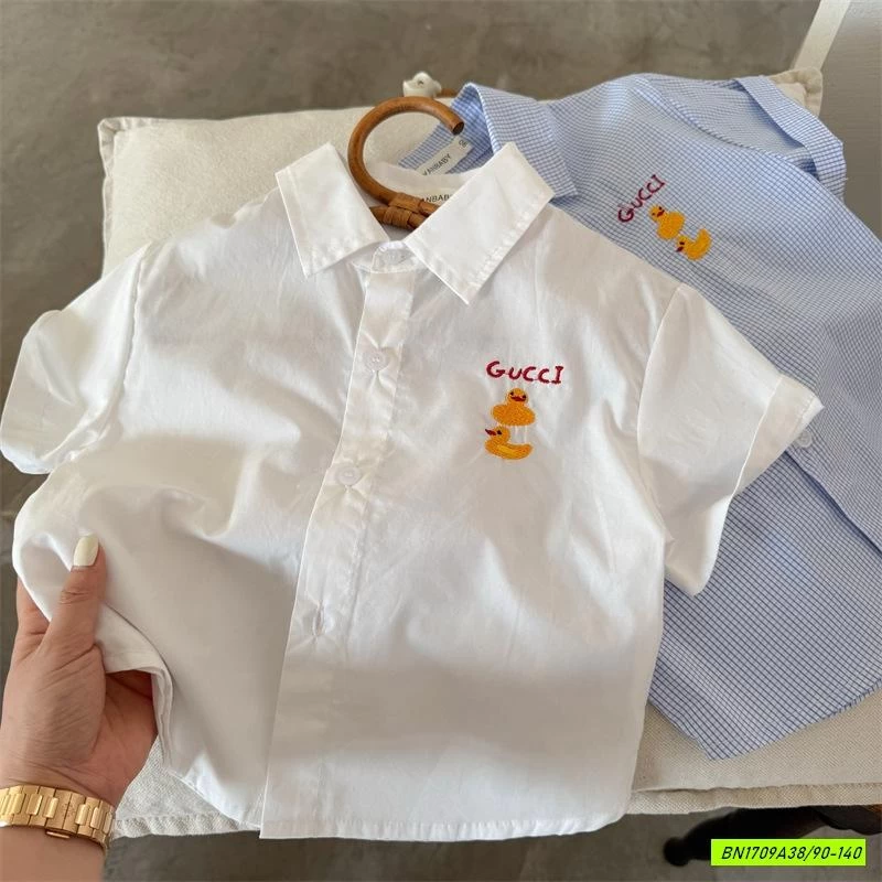 SƠ MI NGẮN TAY THÊU VỊT MMY